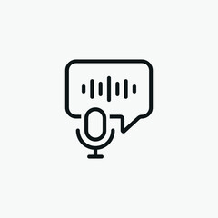 Microphone Speech Bubble Voice Audio vector sign icon