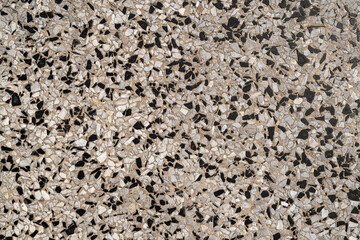 Terrazzo texture backgound. Old grunge marbled stone floor in white, grey, black color.