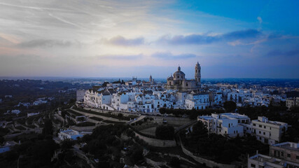 Obraz premium Locorotondo - a beautiful village in South Italy - aerial view - travel photography
