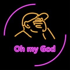 OMG neon sign, modern glowing banner design, colorful modern design trends. Vector illustration.