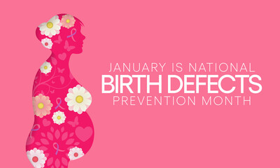 Birth defects prevention month is observed every year in January, are structural changes present at birth that can affect almost any part or parts of the body. Vector illustration