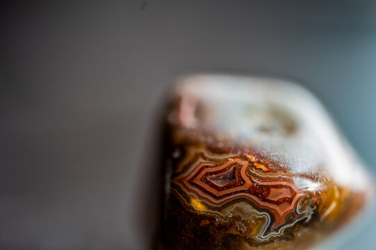 Selective Focus On Banding Of A South Dakota Fairburn Agate