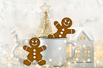 Gingerbread cookies man woman Christmas decoration