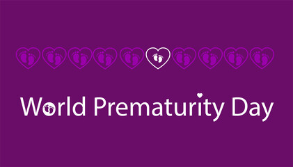 Illustration day of World Prematurity day, poster design for premature birth of newborn child 