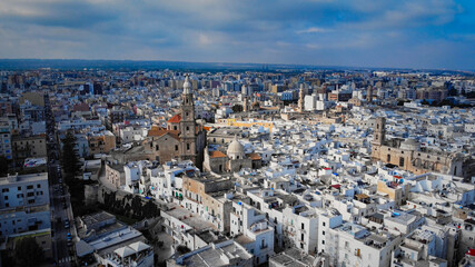 The old town of Monopoli in Italy from above - aerial view - travel photography