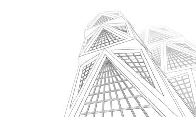 Fototapeta premium abstract futuristic architecture 3d illustration