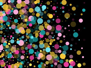 Bokeh confetti circles decoration holiday background.