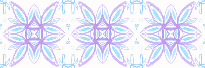 Fototapeta premium Abstract folk ornament. Seamless ethnic design. Watercolor flower background.