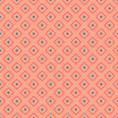 Rhombus elements with center dot vector seamless pattern. Textile fabric print design.