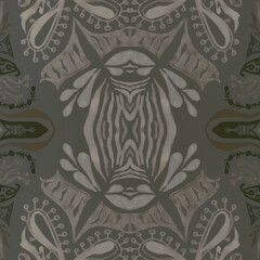 Victorian tile pattern. Retro baroque texture. Classic rococo design decor.