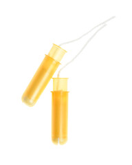 Menstrual tampons on white background