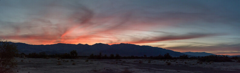 Sunset over furnace creek in Death Valley National Park