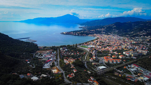 Wonderful city of Sapri in Italy from above - the Italian west coast - travel photography