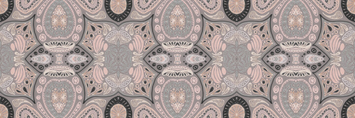 Mosaic rug background. Ethnic paisley texture.