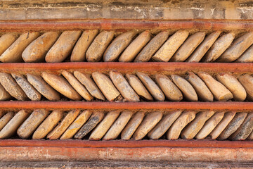 Close up of an ancient historic wall of the Kumbum monastery, Qinghai province, China
