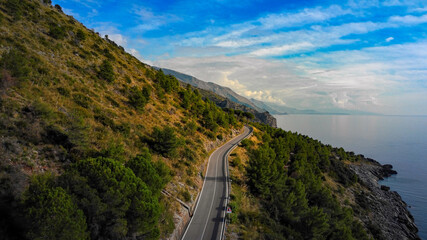The mountains at the west coast of Italy - beautiful landscape from above - travel photography