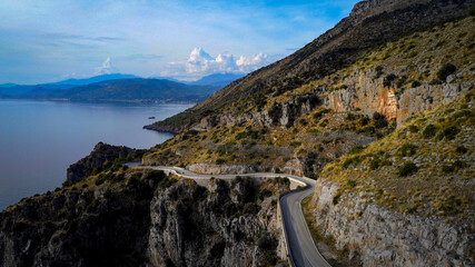 Amazing coastal road at Sapri - the west coast of Italy - aerial view - travel photography © 4kclips