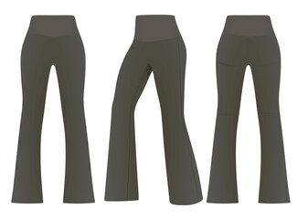 Grey flared loose pants. vector