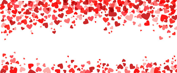 Festive heart banner design. St. Valentine's day, birthday, congratulations decoration .  Vector graphics.