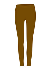 Brown woman leggings. vector illustration