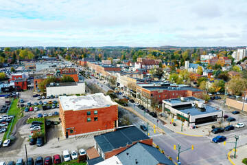 Fototapeta premium Aerial of Orangeville, Ontario, Canada downtown