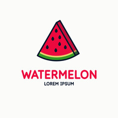 Illustration of a watermelon in a flat style. Isolated image on a light background. Vector icon.