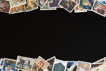 Timbres de collection en vrac.	