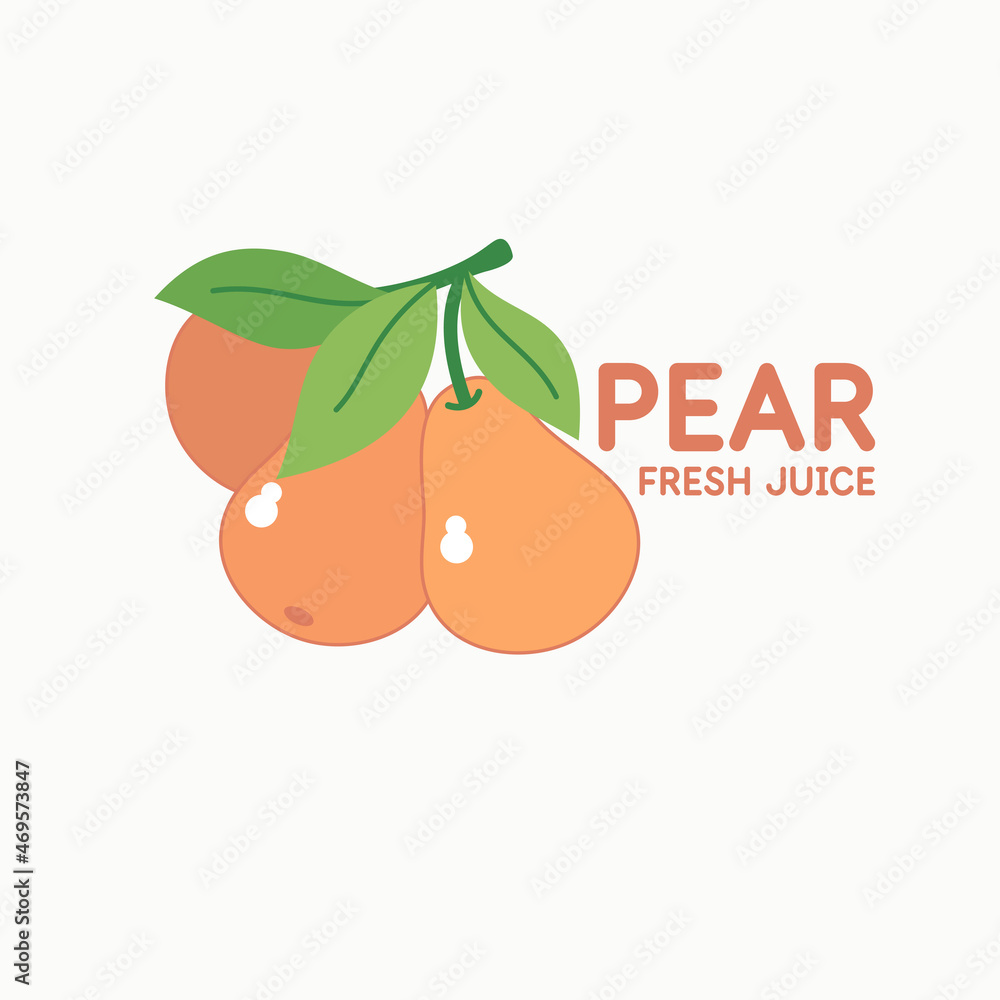 Poster illustration of a pear in a modern style. isolated image on a light background. vector icon.