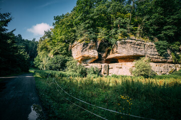 beautiful sandstone rock cave in wall