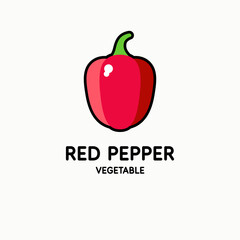 Illustration of a pepper in a modern style. Isolated image on a light background. Vector icon.