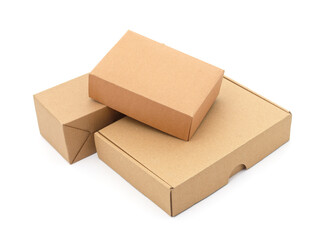 Brown cardboard boxes.