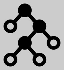 Binary nodes vector icon. An isolated flat icon illustration of binary nodes with nobody.