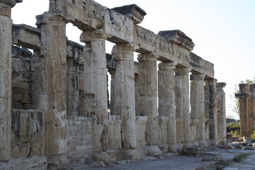 Fototapeta na wymiar Turkey - ruins of the ancient Greek city of Ephesus, colonnade