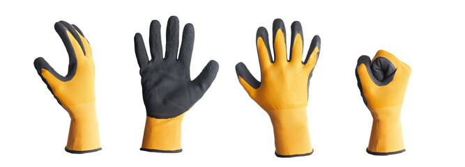 Textile work gloves with rubber - obrazy, fototapety, plakaty