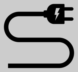 Electric cord vector icon. An isolated flat icon illustration of electric cord with nobody.