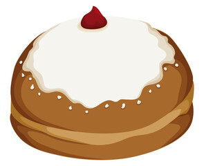 Tasty and glazed sufganiyah for a delicious Hanukkah, Vector illustration