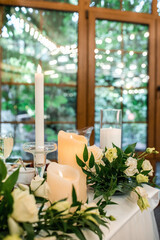 wedding decor with flowers in the hall