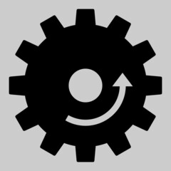 Gear rotation vector icon. An isolated flat icon illustration of gear rotation with nobody.