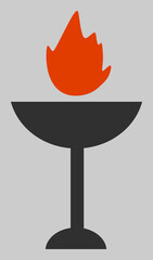 Fire bowl vector icon. An isolated flat icon illustration of fire bowl with nobody.