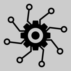 Gear circuit links vector icon. An isolated flat icon illustration of gear circuit links with nobody.