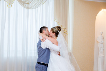 Beautiful and romantic wedding, groom and bride! Family and Marriage. Creation of a family, marriage! Engagement ring