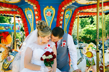 Beautiful and romantic wedding, groom and bride! Family and Marriage. Creation of a family, marriage! Engagement ring