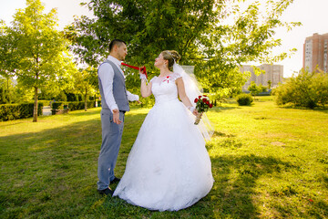 Beautiful and romantic wedding, groom and bride! Family and Marriage. Creation of a family, marriage! Engagement ring