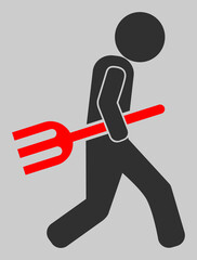 Fork robber vector icon. An isolated flat icon illustration of fork robber with nobody.