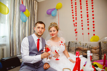 Beautiful and romantic wedding, groom and bride! Family and Marriage. Creation of a family, marriage! Engagement ring