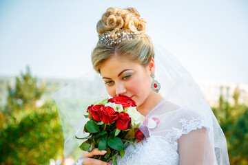 Beautiful and romantic wedding, groom and bride! Family and Marriage. Creation of a family, marriage! Engagement ring