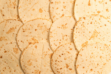 Grilled pitta bread isolated on white background.