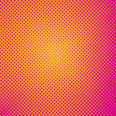 Pop art colorful comics book magazine cover. Polka yellow pink and pink background. Cartoon funny dotted retro pattern. Vector halftone illustration. Template design for poster, card, flyer