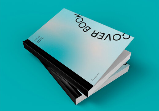 3D Stacked Book Covers Layout