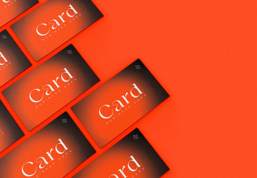 3D Array of Business Cards Mockup
